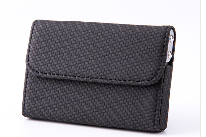 Business Card Case for Men – PU Leather, Customizable Logo, Business Gift, Available in Blue, Black, Brown, Apricot