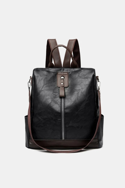 PU Leather Backpack Bag for Women & Men – Stylish Casual, Work & Travel Bag with Spacious Compartments, 31x15x29cm