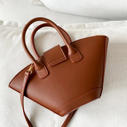 Vintage Shell Shoulder Bag – PU Leather Top Handle Messenger for Women, Stylish and Durable Handbag