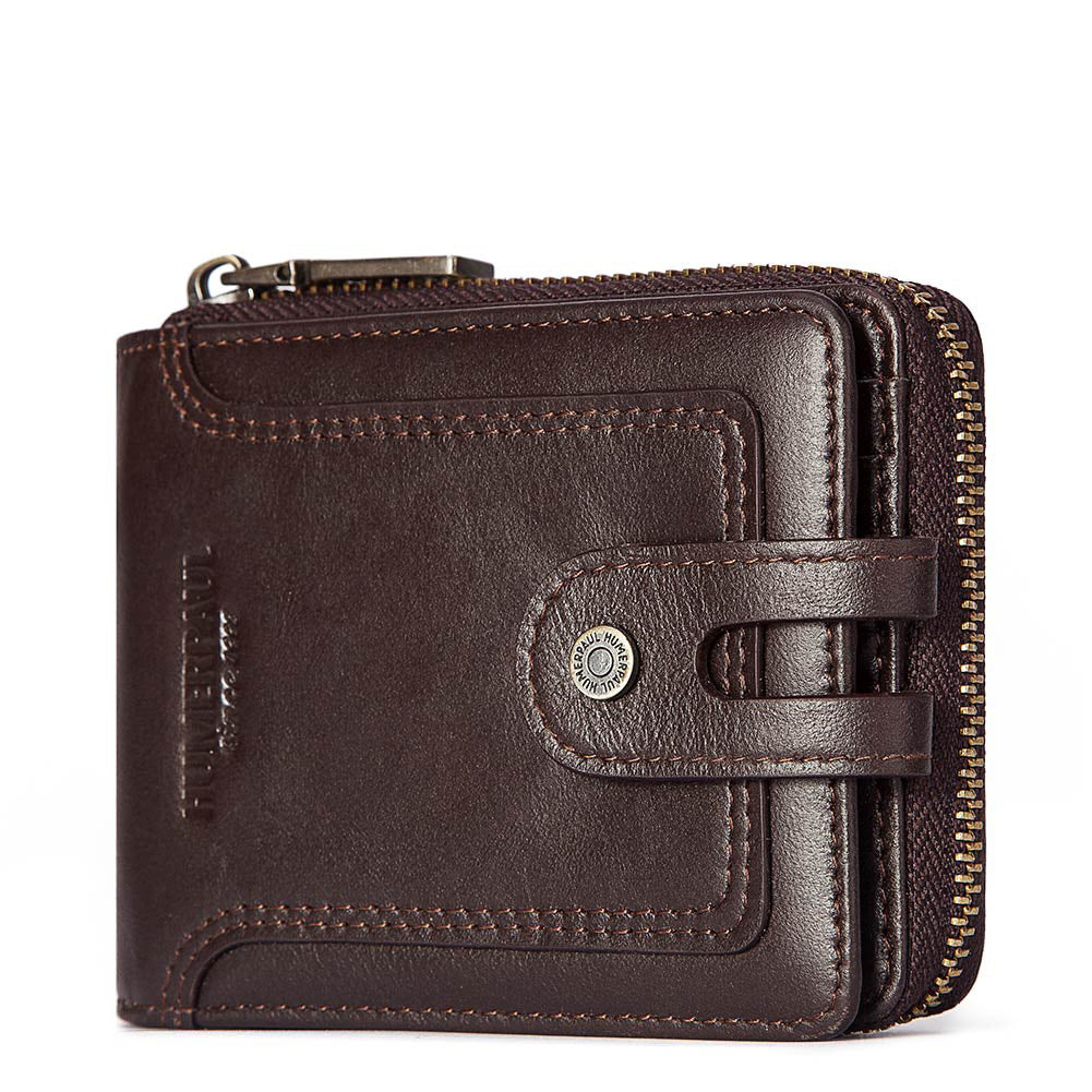 RFID Anti-Theft Travel Brush Wallet – PU Leather Multifunction Passport & Card Holder, 14.5 × 10.7 × 1 cm