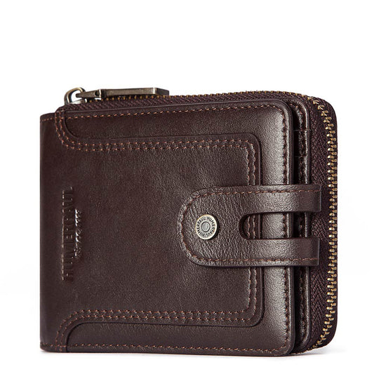 RFID Anti-Theft Travel Brush Wallet – PU Leather Multifunction Passport & Card Holder, 14.5 × 10.7 × 1 cm