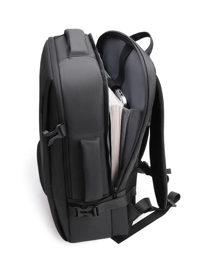 Multi‑Pocket Nylon Travel Backpack with Adjustable Padded Straps – 15″ Laptop Sleeve, Zippered Compartments, Water‑Resistant & Unisex