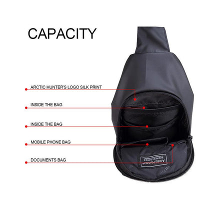 Arctic Hunter Waterproof Anti‑Theft Crossbody Chest Bag, Polyester Sling for Travel, Business & Daily Use, 26×14×9 cm