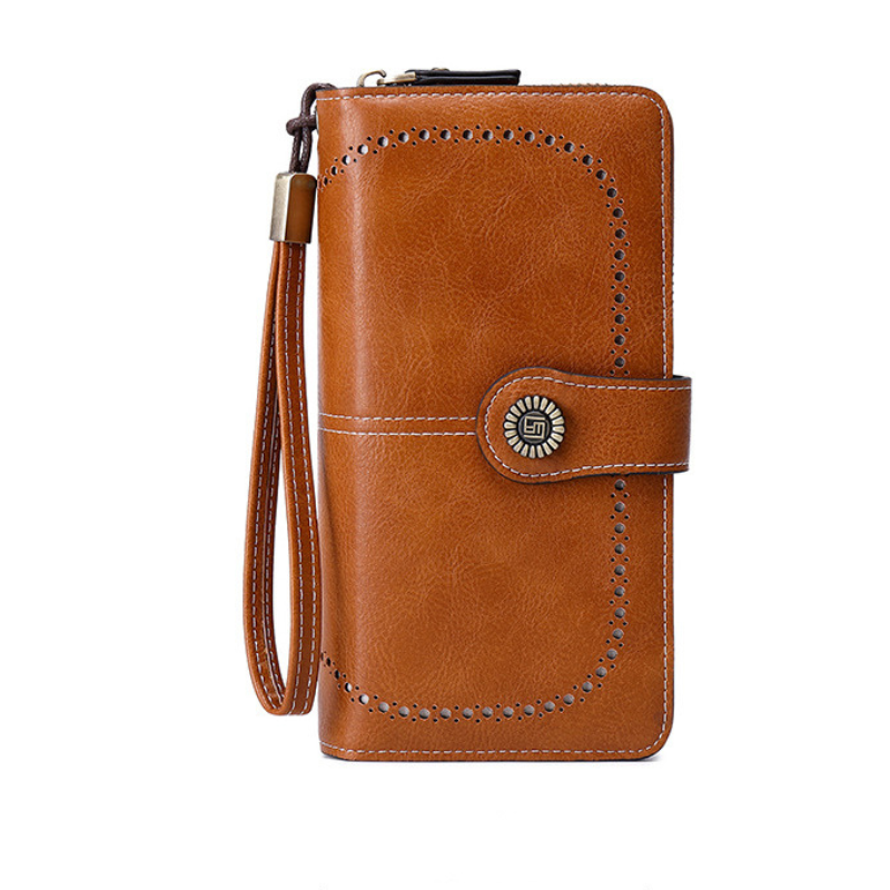 RFID Antimagnetic Wallet for Women – 3-Fold PU Leather, Zipper Buckle, Large Bill Holder, Solid Color, Multiple Card & ID Slots