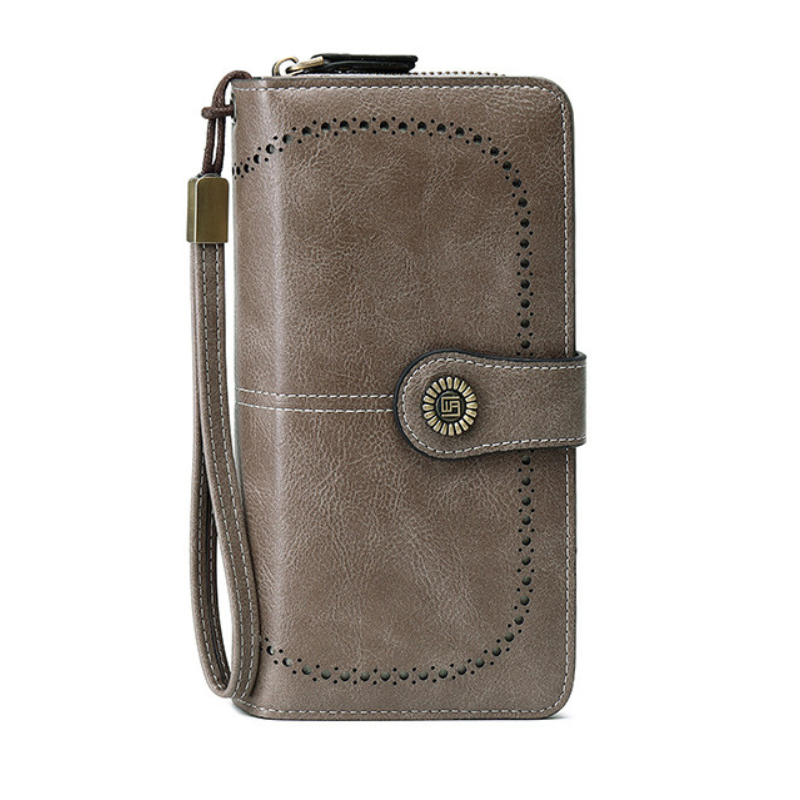 RFID Antimagnetic Wallet for Women – 3-Fold PU Leather, Zipper Buckle, Large Bill Holder, Solid Color, Multiple Card & ID Slots