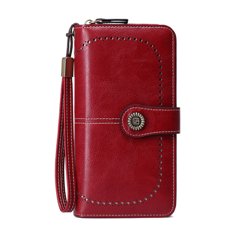 RFID Antimagnetic Wallet for Women – 3-Fold PU Leather, Zipper Buckle, Large Bill Holder, Solid Color, Multiple Card & ID Slots
