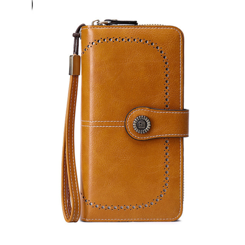 RFID Antimagnetic Wallet for Women – 3-Fold PU Leather, Zipper Buckle, Large Bill Holder, Solid Color, Multiple Card & ID Slots